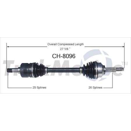 Surtrack Axle Cv Axle Shaft, Ch-8096 CH-8096